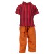 Baby short sleeves shirt maocollar kurta stripe red     6months