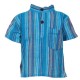 Boy short sleeves shirt maocollar kurta stripe turquoise     6ye