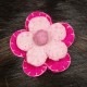 Prendedor pelo nina clip flor lana fieltro bordado rosa