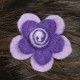 Prendedor pelo nina clip flor lana fieltro espiral violeta