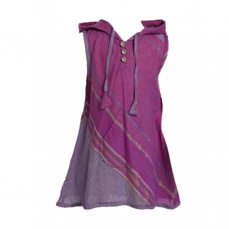 Vestido indio capucha puntiaguda violeta    10anos