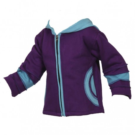 Purple and turquoise lined coton jumper jacket 2years