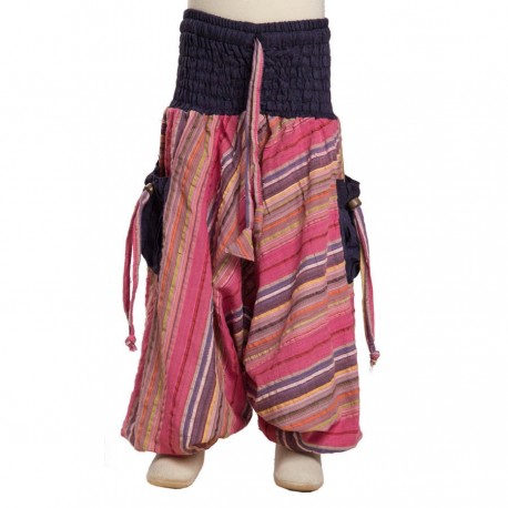 Stripe indian baggy trousers purple