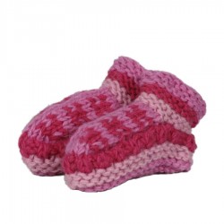 Baby slippers wool lined polar pink