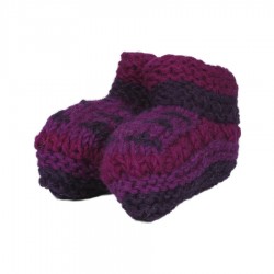 Baby slippers wool lined polar purple