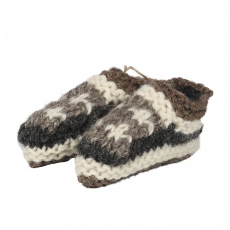 Baby slippers wool lined polar grey