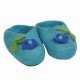 Chaussons fille feutrine turquoise