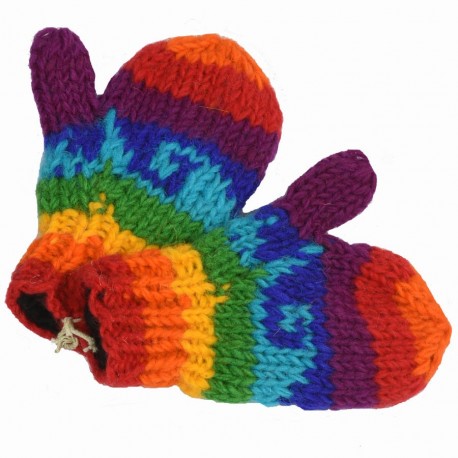 Moufles laine enfant rainbow