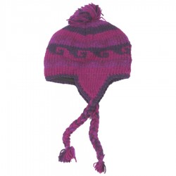 Kid cap peruvian wool lined polar purple