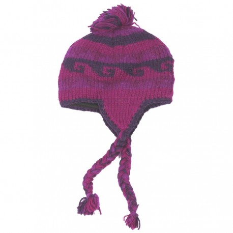 Kid cap peruvian wool lined polar purple