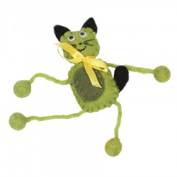 Broche enfant animal chat vert anis