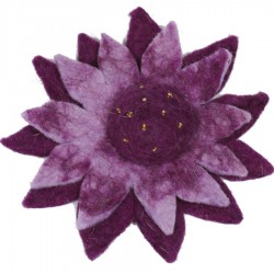 Grueso broche flor lana hervida mujer nino girasol violeta