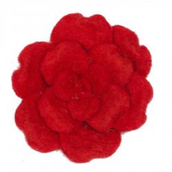 Grueso broche flor lana hervida mujer nino rosa rojo