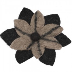Broche ethnique Népal grande fleur noire