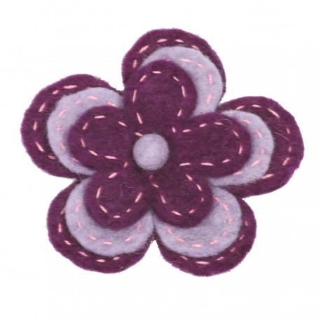 Grueso broche flor lana hervida mujer nino margarita violeta