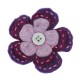 Broche mujer nino lana hervida flora boton violeta