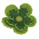 Broche fleur colorée brodée vert