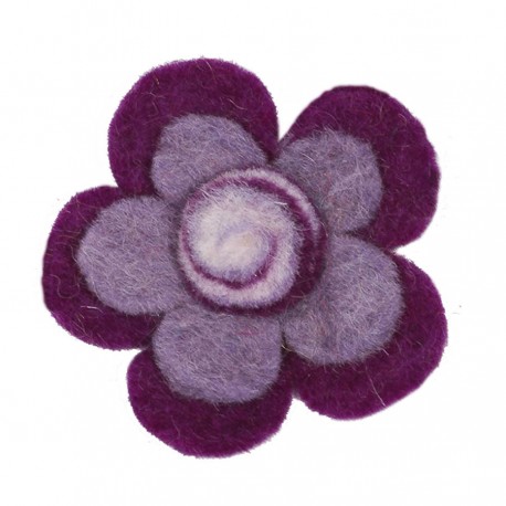 Broche ethnique fillette spirale violette