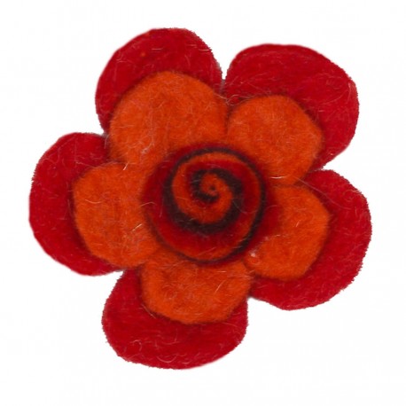 Broche colorée enfant spirale rouge