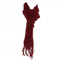écharpe laine crochet bordeaux