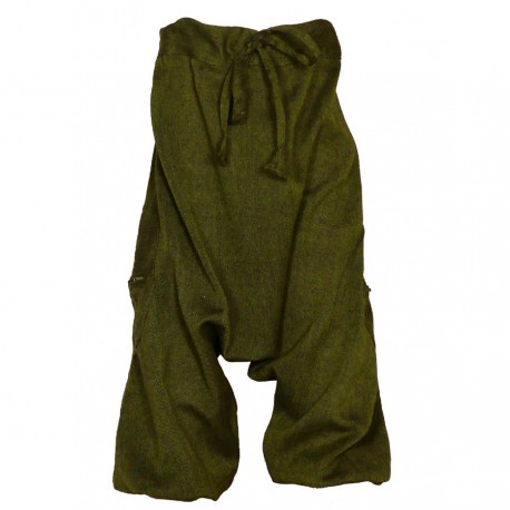 Plain green army mixed afghan trousers   18months