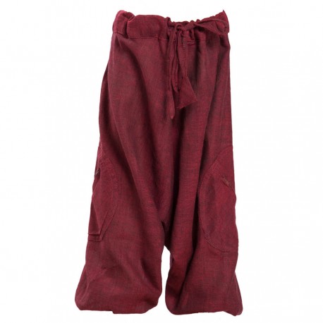 Pantalon afgano mixto unido rojo violaceo 2anos