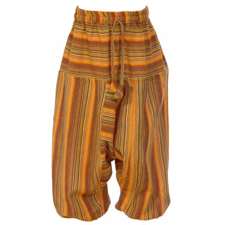 Pantalon rayado chico algodon tradicional naranja