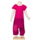 Girl hippy afghan trousers embroidered flower pink