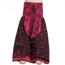 Pantalon ahuecado algodon indio estampado rosa