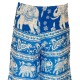 Pantalon ethnique fille blanc et bleu motif éléphant
