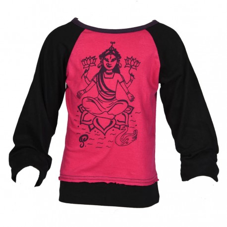 Tees-shirt ethnique fille manches longues Durga Rose